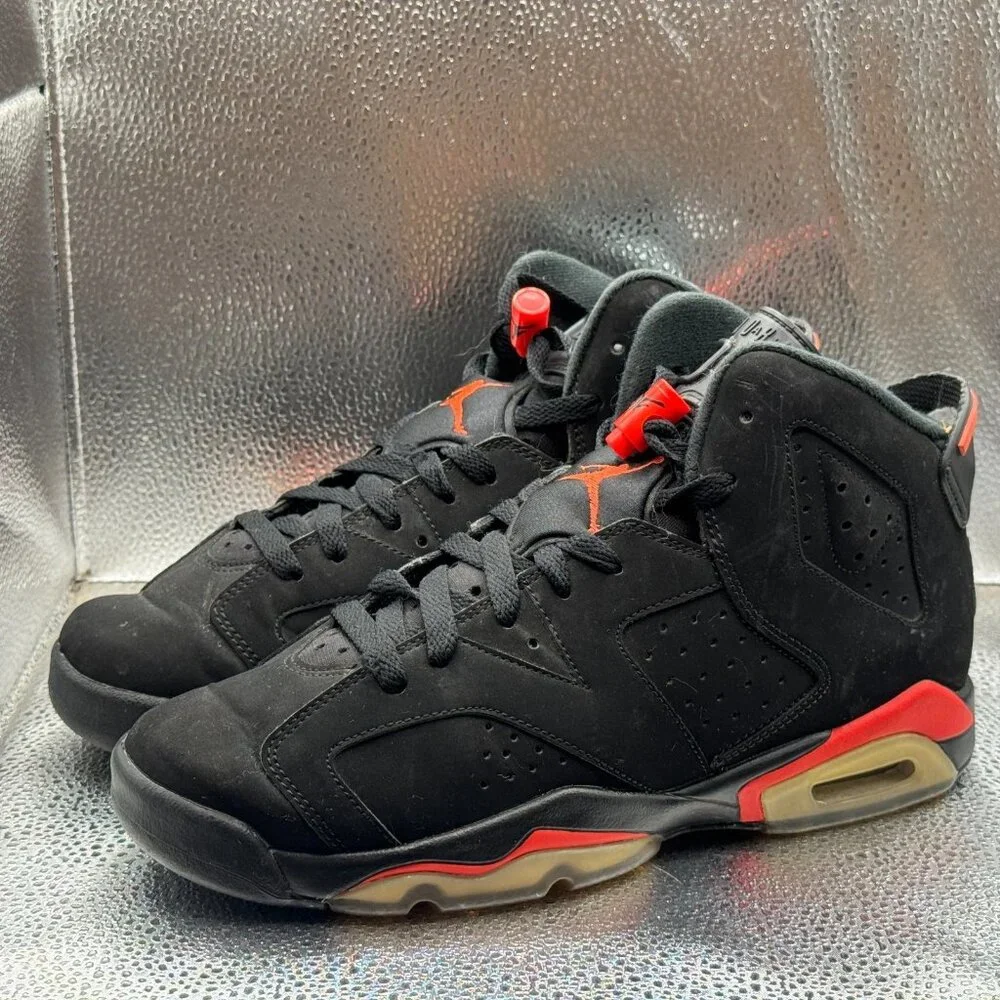 Sz 7Y‎ Nike Air Jordan 6 Mens Retro Authentic Black High Top Athletic Sneaker